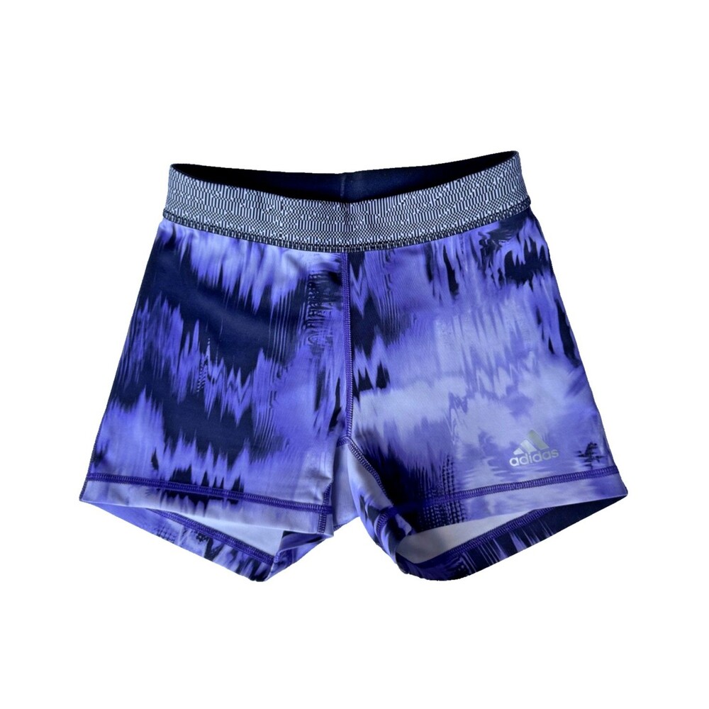 Adidas Techfit Womens Compression Shorts XS Purple Workout Pants 3" Inseam